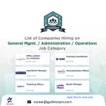 General Management, Administration, and Operations job openings – Top companies hiring this week. Apply now for Office Admin, Training Coordinator, Operations Manager, and more. Contact career@gulfstarpro.com."