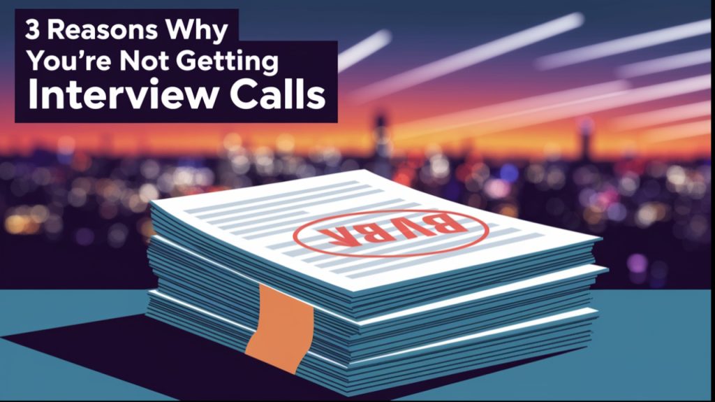 Infographic from Gulf Star Pro highlighting 3 reasons why you’re not getting interview calls, with a large number 3 in the background.