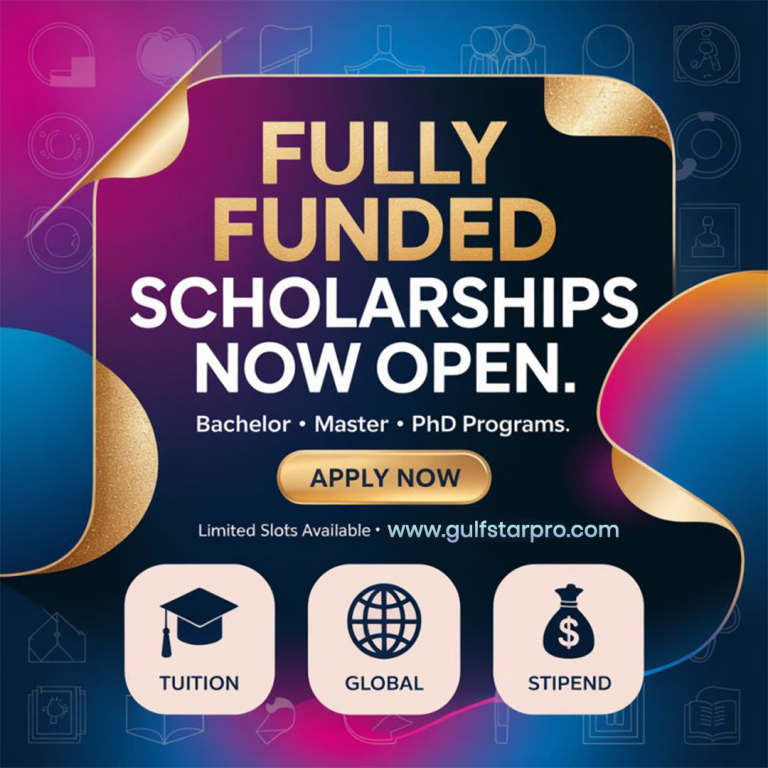 fully funded scholarships for Bachelor’s, Master’s, and PhD programs, highlighting tuition coverage, global opportunities, and stipends