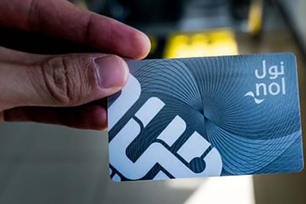 Dubai Metro passenger using nol card at station gate