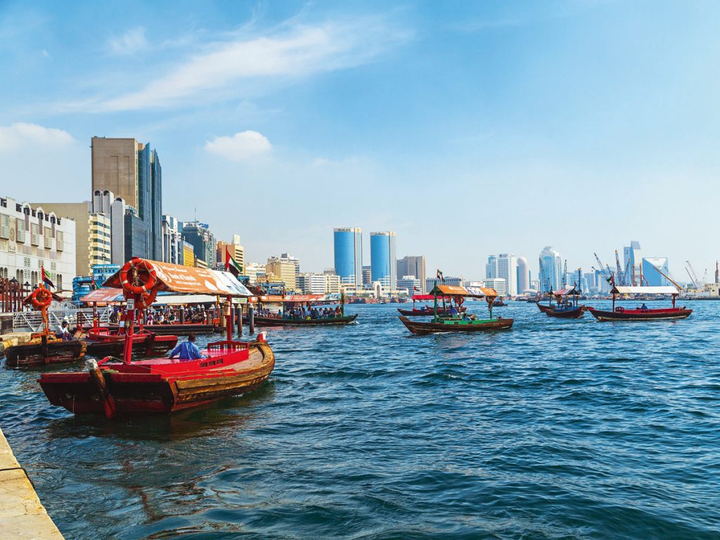 Ride an Abra Across Dubai Creek.