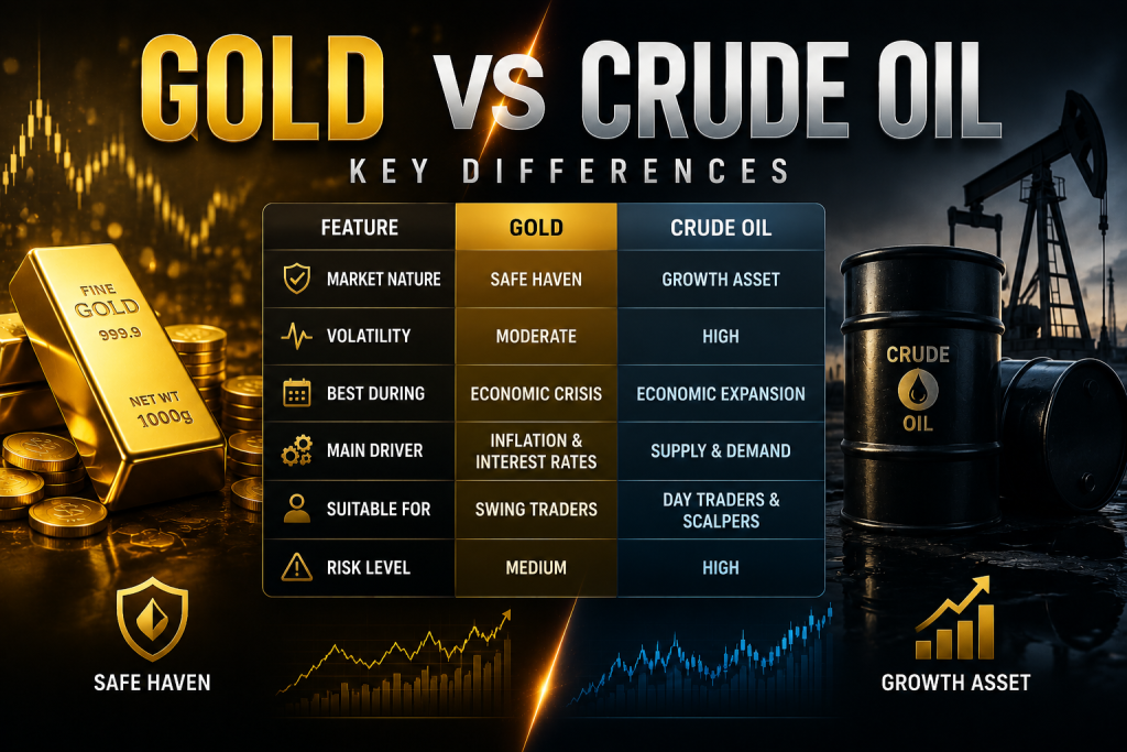 Gold vs Crude Oil Trading Strategy infographic